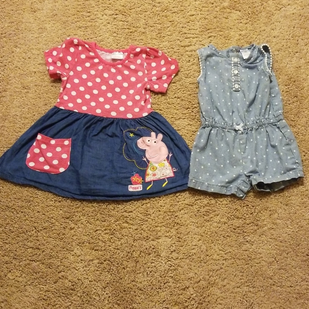 2 pc bundle set dress/romper  18M